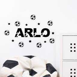 Personalized Football Wall Decal - Custom Boy's Room Soccer Sticker Art - thumbnail 1