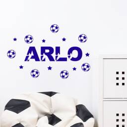 Personalized Football Wall Decal - Custom Boy's Room Soccer Sticker Art - thumbnail 2
