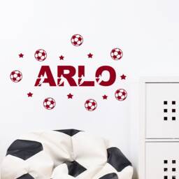 Personalized Football Wall Decal - Custom Boy's Room Soccer Sticker Art - thumbnail 3