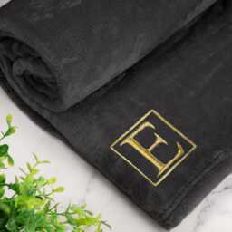 Embroidered Blanket Custom Monogram Date Personalised Fleece For Him Her Couples Gift - thumbnail 2
