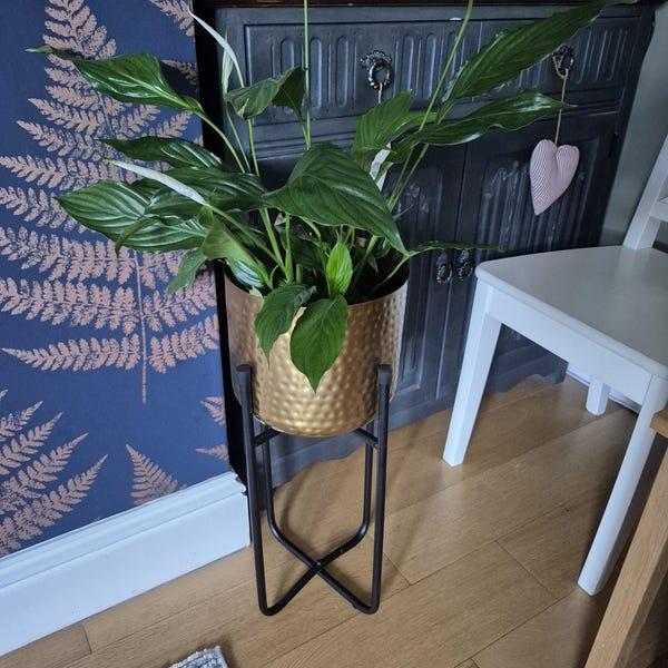 Indoor Golden Plant Pot With Stand/ Holder Gift For New Home/For Lover/ Stand - image 1