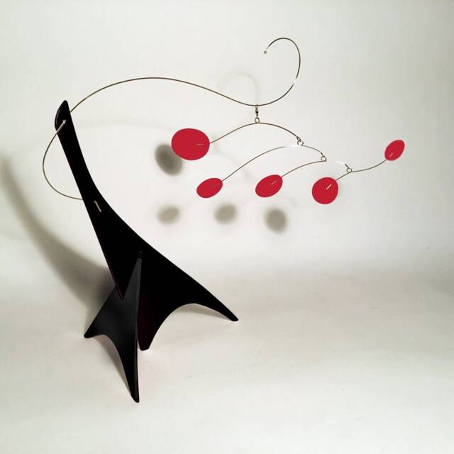 "Modern Art Tabletop Mobile Black, Red, Stainless Steel - 16""x12" - image 1