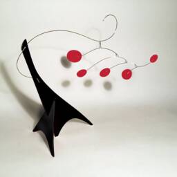 "Modern Art Tabletop Mobile Black, Red, Stainless Steel - 16""x12"