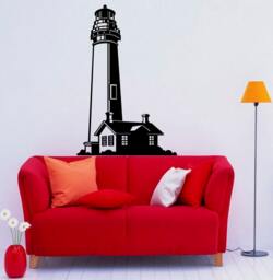 Lighthouse Wall Decal Vinyl Sticker Nautical Ocean Home Interior Removable Bedroom Decor - 4Lhs - thumbnail 1