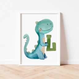Dinosaur Nursery Prints Play Wall Art, Kids Room Decor - thumbnail 3