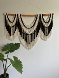Large Macrame Wall Hanging, Eclectic Home Decor, Macrame On Driftwood, Living Room Bedroom Boho Decor - thumbnail 1