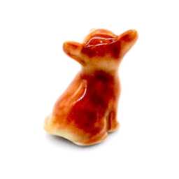 Miniature Ceramic Dog Chihuahua Animal Little Brown Orange White Figurine Tiny Statue Small Decoration Hand Painted Collectible Figure - thumbnail 3