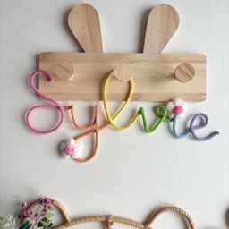 Custom Kids Name Sign With Daisy Flowers Wall Hanging For Nurseries & Girly Bedrooms - thumbnail 2