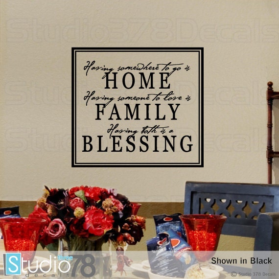 Home Family Blessing Vinyl Wall Decal - Thanksgiving Decor - image 1