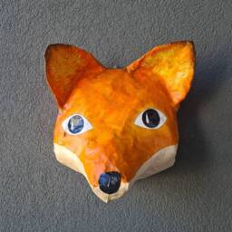 Paper Mache Fox Head, Franklin. Woodland Creature, Colorful Wall Decor - thumbnail 2