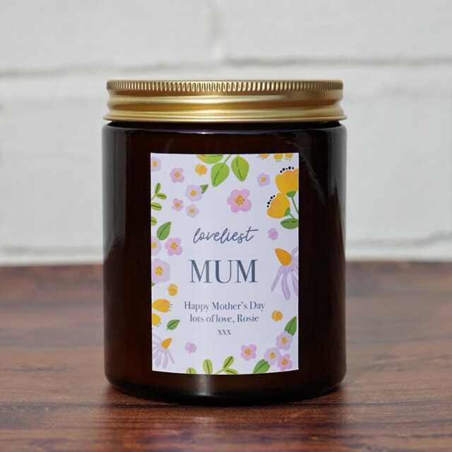 Personalised Loveliest Mum Mother's Day Candle Gift For Her Nanny Grandmother Birthday - image 1