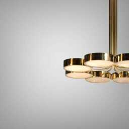 1950S Mid-Century Italian Brass Sputnik Chandelier - 8 Drum Lights - thumbnail 3
