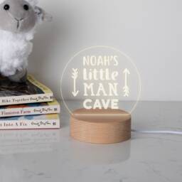 Personalised Kids Desk Lamp For Boys - Personalized Gift For Unique Gifts Mini Man Cave 7 Light Colour Options - thumbnail 2