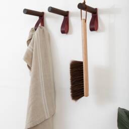 Medium Minimalist Leather Strap Entry Hanger Bath Towel Hook Wall Holder Bathroom Decor Peg Nordic Home - thumbnail 4