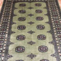 4.6x6.6 Pistachio Green Bokhara Rug - 1.50x2.00 Table Wool Living Room Hand Knotted Area Washable - thumbnail 3