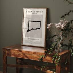 Abstract Connecticut Map Vintage Wall Art Print Us State - United States Of America Usa Travel Poster - thumbnail 3
