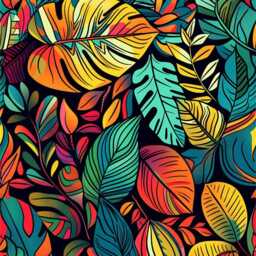 Tropical Leaf Area Rug - Colorful Jungle Botanical Floor Mat - thumbnail 4