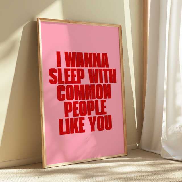 Common People Pulp Lyrics Print Retro Groovy Wall Art - image 1