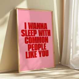 Common People Pulp Lyrics Print Retro Groovy Wall Art - thumbnail 1