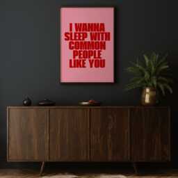 Common People Pulp Lyrics Print Retro Groovy Wall Art - thumbnail 3