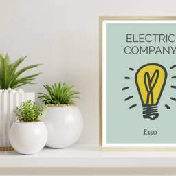 Electric Company Monopoly Art Print, Game Room Decor - thumbnail 2