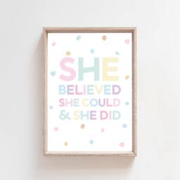 Set Of 3, Girls Nursery Wall Art, Rainbow Prints, Bedroom Decor - thumbnail 2