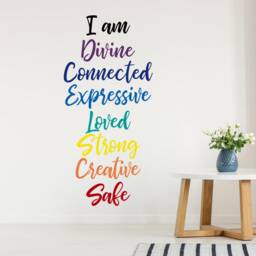 Chakra Wall Decal- Spiritual Rainbow Chakras - Sticker- Decal- Mantra Vinyl Decal - thumbnail 3