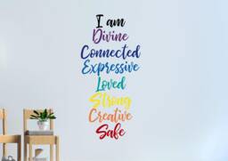 Chakra Wall Decal- Spiritual Rainbow Chakras - Sticker- Decal- Mantra Vinyl Decal - thumbnail 1