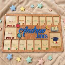 Personalized School Years Photo Frame, Pre K To Graduation Picture Custom Name Frame - thumbnail 1