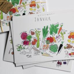 The Large Illustrated Calendar Of Seasonal Fruits & Vegetables - A5 Format Set 12 Cards Perpetual - thumbnail 3