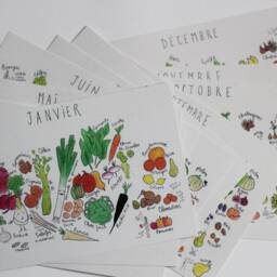 The Large Illustrated Calendar Of Seasonal Fruits & Vegetables - A5 Format Set 12 Cards Perpetual - thumbnail 2