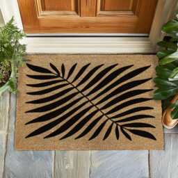 Palm Leaf Doormat, Long Design Welcome Mat, Tropical Entryway Rug, Boho Outdoor Housewarming Gift, Gift For Her, New Home Decor - thumbnail 1