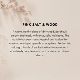 Pink Salt & Wood Soy Candle Fresh Sea Breeze Gift For Her Calming Scent Eco Friendly Home Fragrance Relaxing For - thumbnail 4
