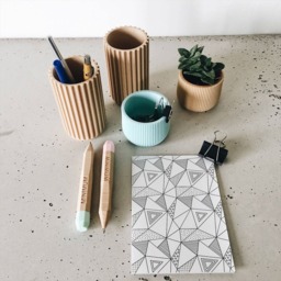 Pen Holder/Vase Desk Organizer Stockholm Printed in Wood, Hygge, Minimalist Scandinavian Design For Our Desk Original Gift Her Or Him - thumbnail 4
