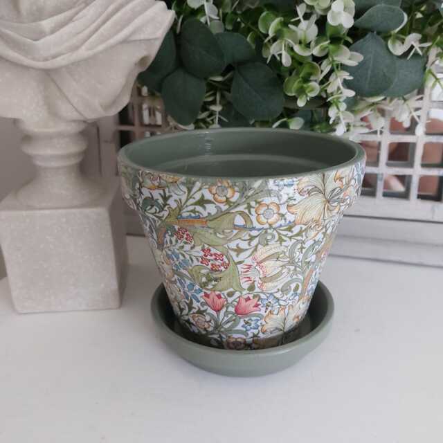 Beautiful Decoupaged William Morris Inspired Terracotta Indoor Plant Pots.other Designs Available - image 1