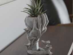 Artistic Hand & Mushroom Planter - Unique Modern Decorative Pot - thumbnail 1