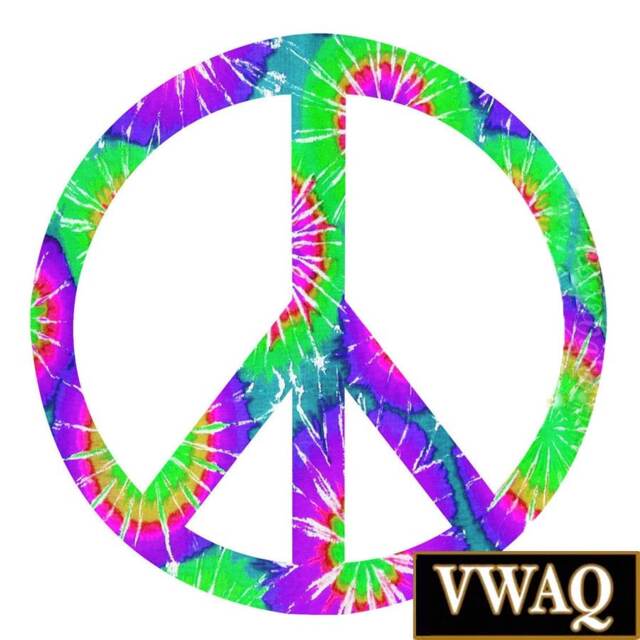 Tie Dye - Rainbow Peace Sign Wall Decal Groovy Hippie Love Retro Peel & Stick Reusable Fabric Material Sticker Vwaq-Pc2
