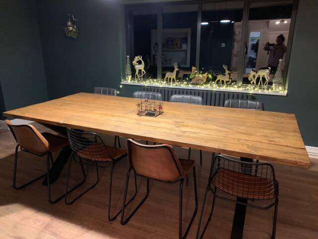 Large Reclaimed Wood Dining Table - Industrial Style, Bespoke Design - image 1