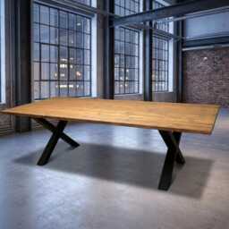 Reclaimed Wood Industrial Dining Table, Large Rustic Bespoke Farmhouse Table - thumbnail 4