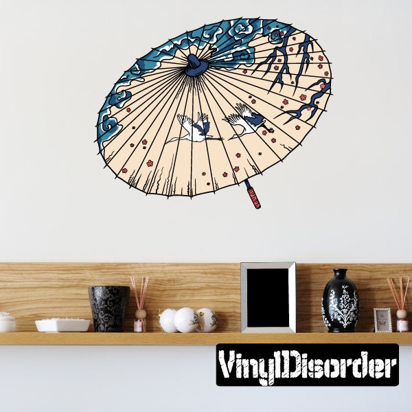 Japanese Symbol Umbrella Wall Decal - Fabric Vinyl Removable & Reusable Japanesesymboluscolor008Et
