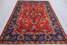 4x6 Red Bijdar Rug, Fine Quality Afghan Hand Knotted Wool Rug, Tribal Oriental Natural Veg Dyes Rug For Living Room, Bedroom - thumbnail 1