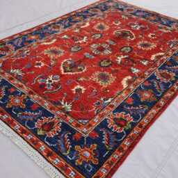 4x6 Red Bijdar Rug, Fine Quality Afghan Hand Knotted Wool Rug, Tribal Oriental Natural Veg Dyes Rug For Living Room, Bedroom - thumbnail 2