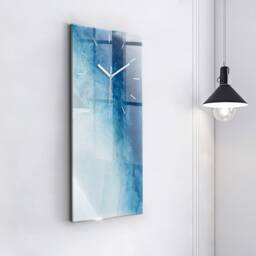 Water Abstraction Unique Wall Clock, Blue Modern Abstraction Horizontal Personalized Clock - thumbnail 3