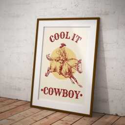 Cool It Cowboy 05 Poster Western-Themed Wall Art, Rustic Home Decor, Cool Print, Modern Typography Poster, Quote, Wild West Print - thumbnail 1