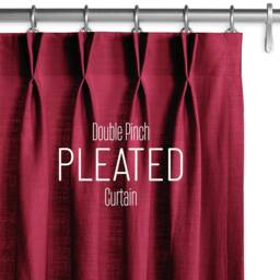 Double French Pleat Curtains, Linen Look Polyester Drapes, Custom Made - thumbnail 3