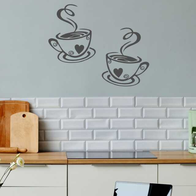 Coffee Cup Wall Sticker Decals - Removable Kitchen Decor - image 1