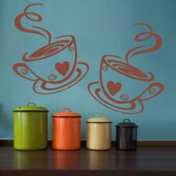 Coffee Cup Wall Sticker Decals - Removable Kitchen Decor - thumbnail 2