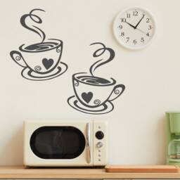 Coffee Cup Wall Sticker Decals - Removable Kitchen Decor - thumbnail 3
