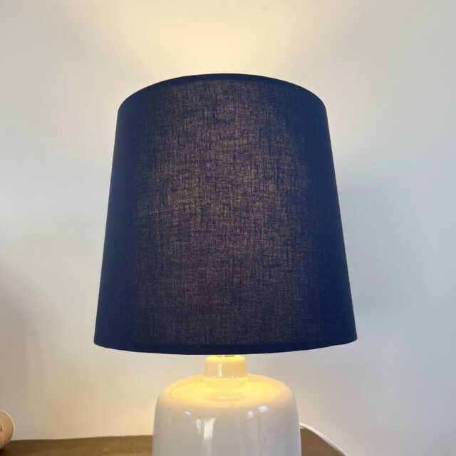 Navy Cotton French Drum Lampshade, Empire Navy Blue Ceiling Light Shade - image 1