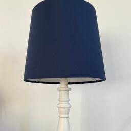 Navy Cotton French Drum Lampshade, Empire Navy Blue Ceiling Light Shade - thumbnail 2